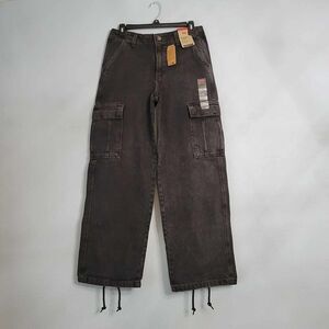 NWT Levi's '94 Wide Baggy Black Cargo Y2K Jeans Adjustable Hem 26 x 30